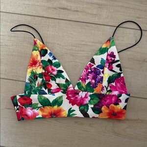 Floral Triangle Bikini Top